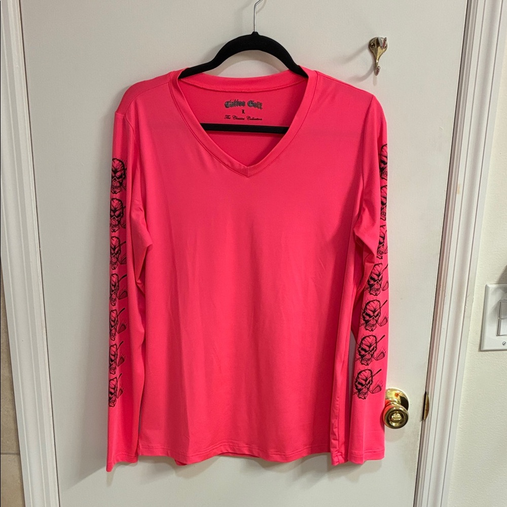 Vibrant Pink Long Sleeve Tee Sz L